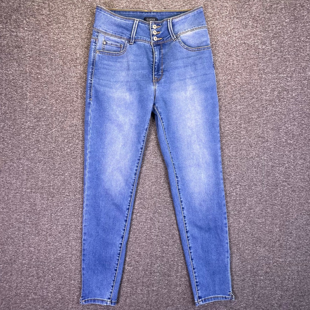 Curve Appeal Skinny Jeans Womens 8/29 Blue High Rise Casual Curve Creator 28x26